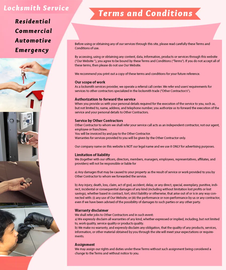 Galaxy Locksmith Store Portland, OR 503-404-4025 - TermsAndCondition-1